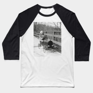 Little Girl Driving Pedal Car, 1922. Vintage Photo Baseball T-Shirt